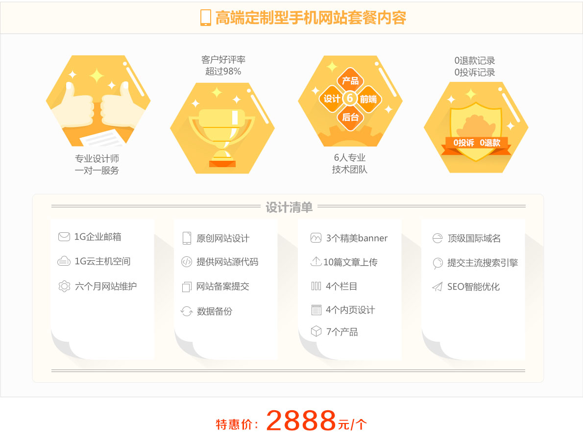 高端定制型手机网站建设套餐